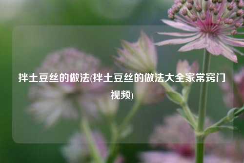 拌土豆丝的做法(拌土豆丝的做法大全家常窍门视频)
