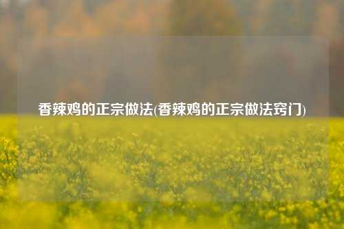 香辣鸡的正宗做法(香辣鸡的正宗做法窍门)